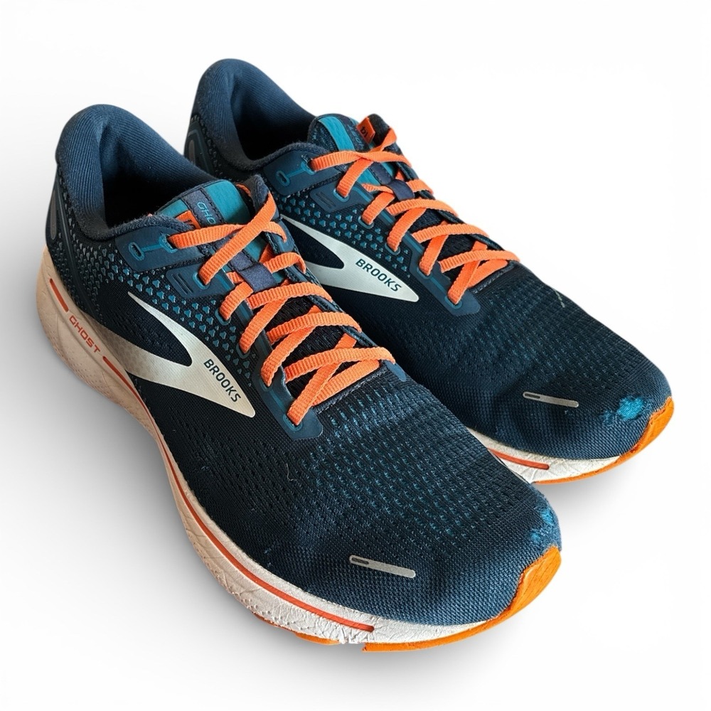 Brooks Ghost 14 Running Shoes, Orange/Blue, Men's Size 14 - Picture 4 of 9